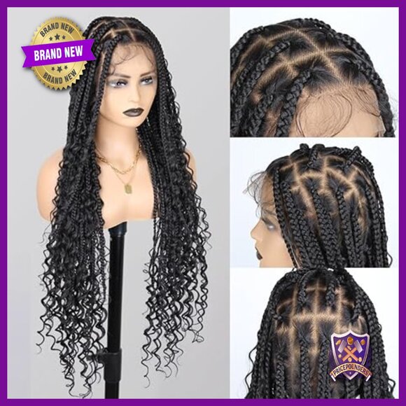 36 Inch Full Lace Synthetic Braided Wig, 360 Lace Front, Knotless Box Braids main image 6